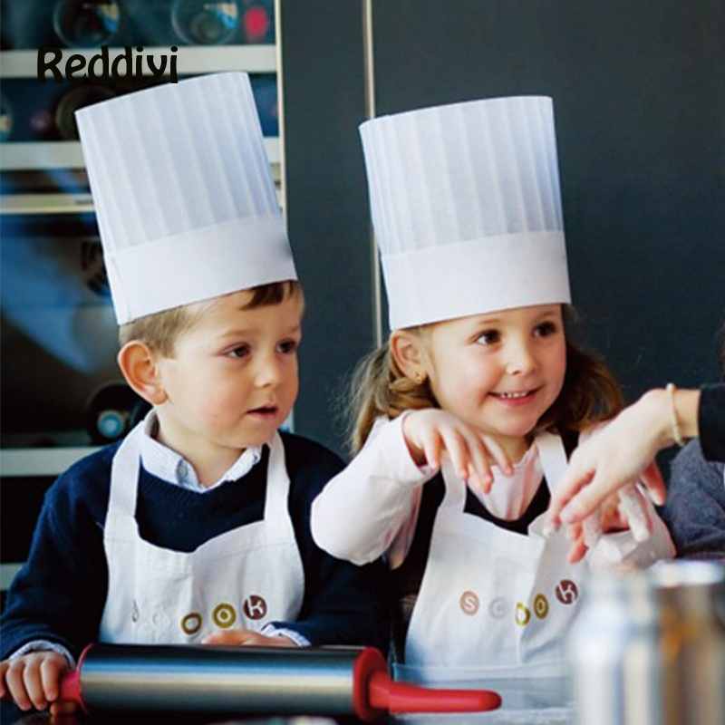 Baking Kitchen Kids - Gorro de cocina desechable para niños