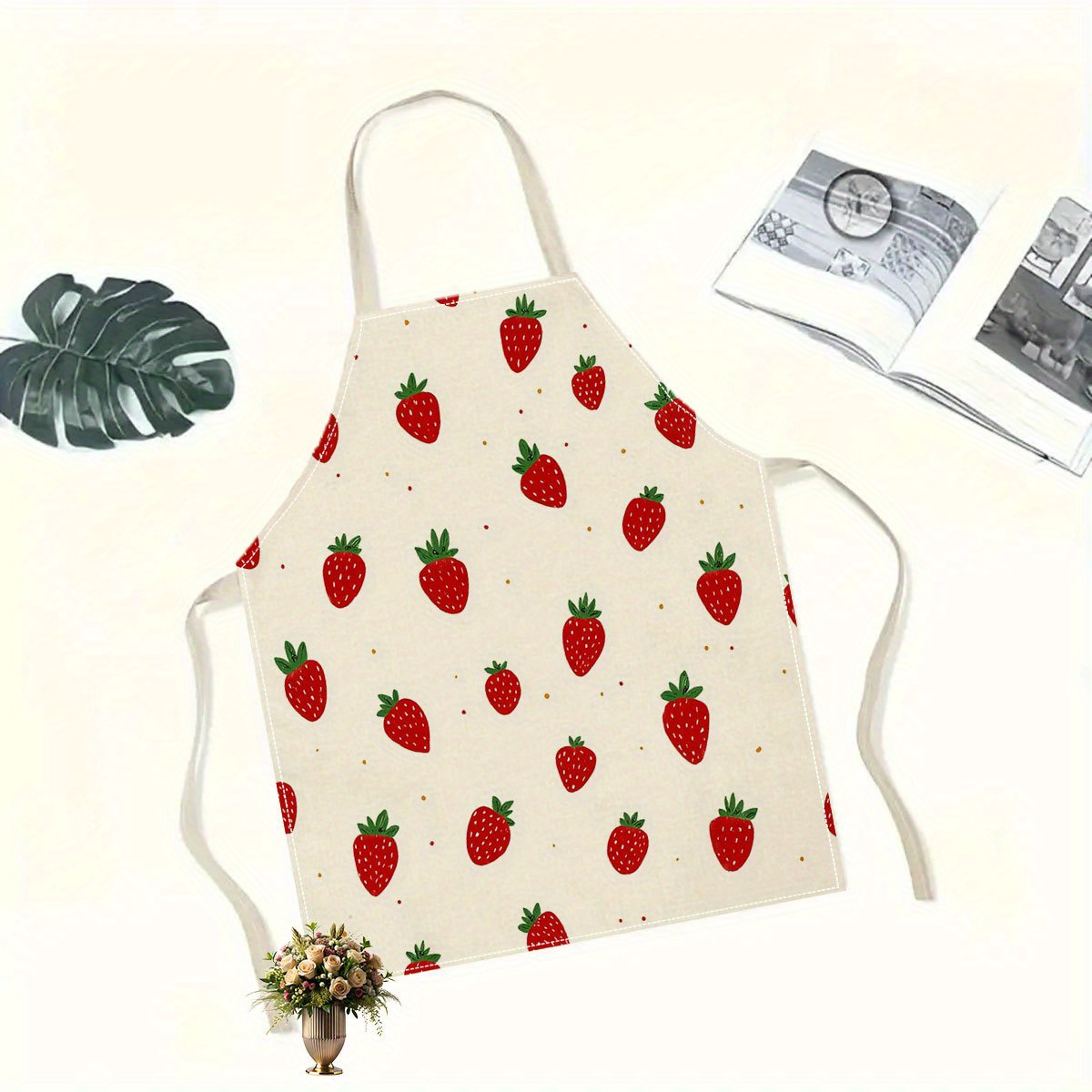 Delantal con diseño de fresa,  - Baking Kitchen Kids reseña y precio