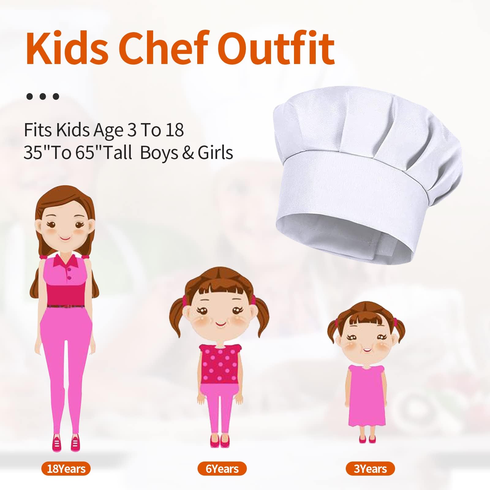 4 Gorros de Chef Blancos para  - Baking Kitchen Kids reseña y precio